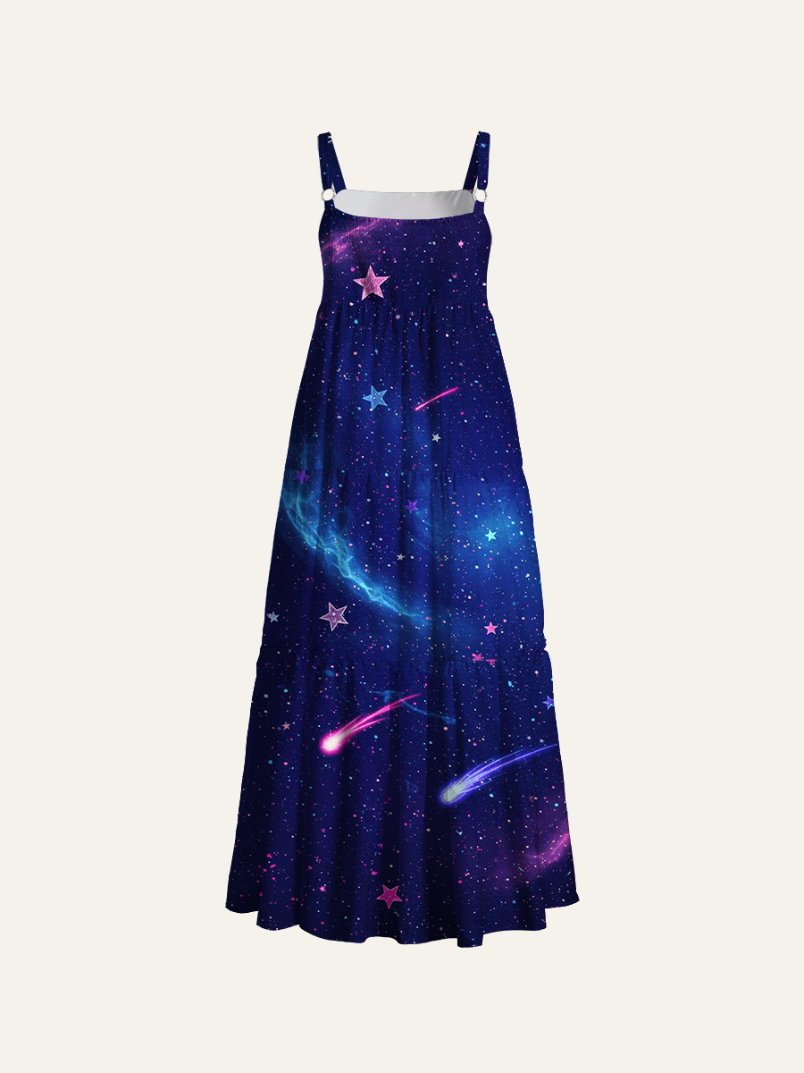 Ajustable Wide Straps Maxi Dress
