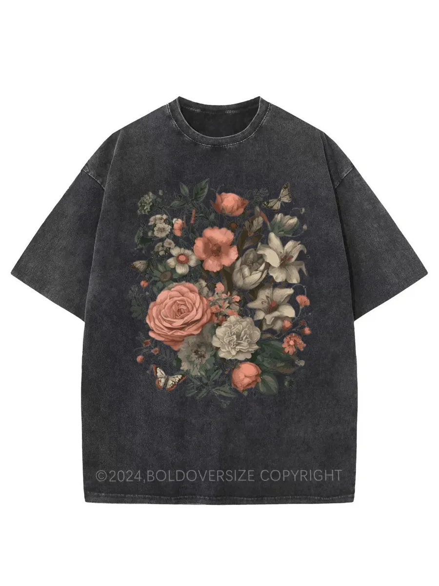 Vintage Trendy Wildflower Washed T-Shirt