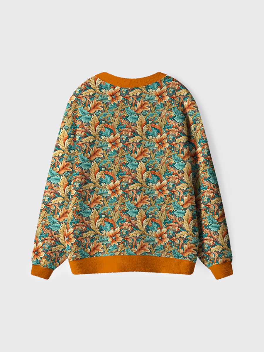 Vintage Baroque Floral Pattern Sweaters