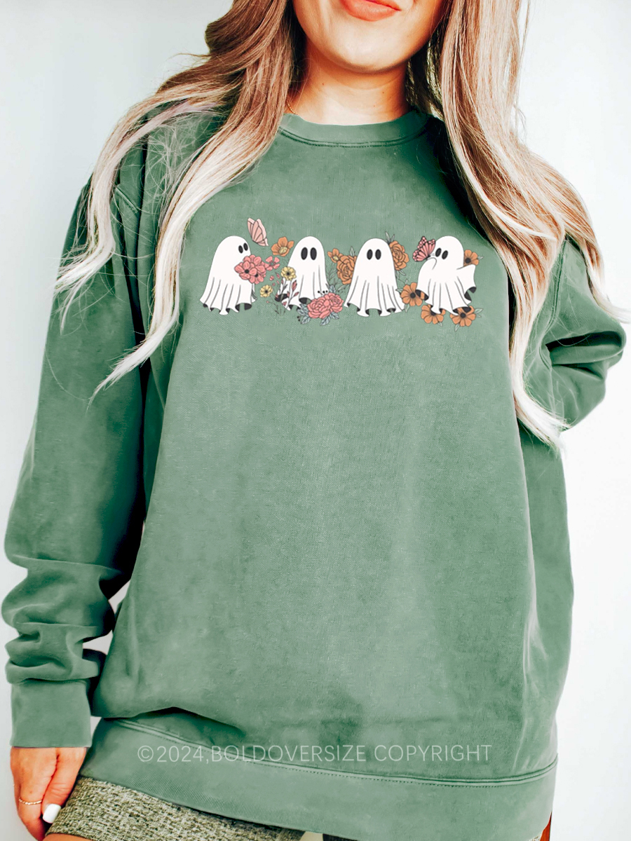 Vintage Cute Ghost Halloween Sweatshirt