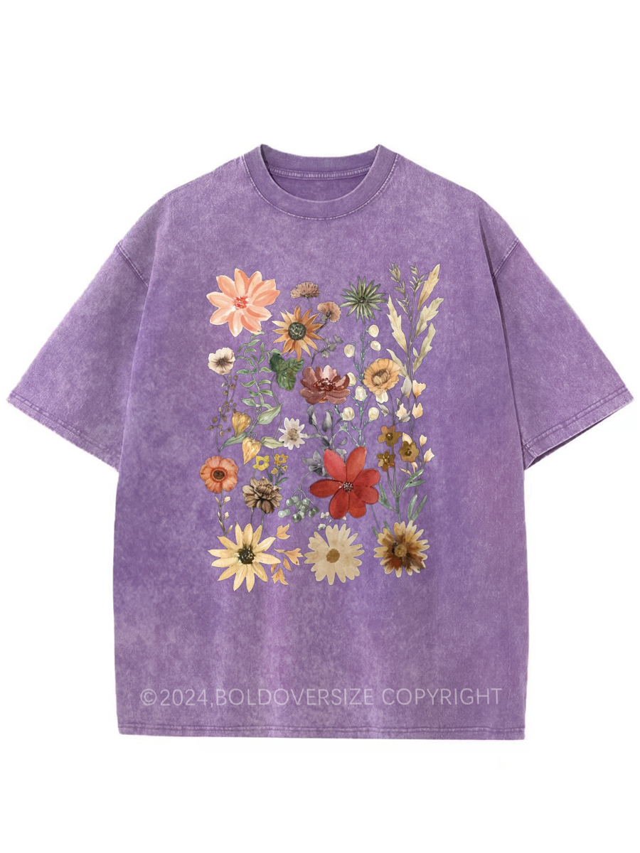 Vintage Dried Wildflower Meadow Washed T-Shirt