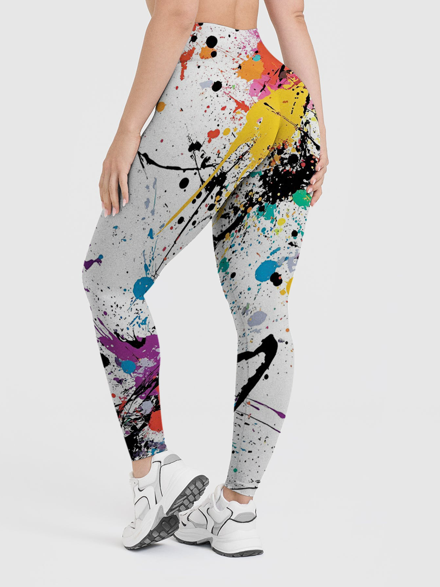 Vintage Vibrant paint splatter Leggings