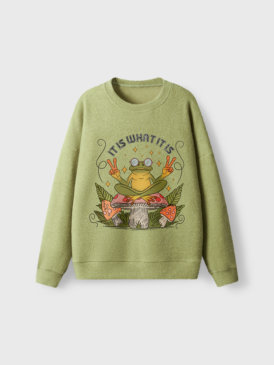 Vintage It Is What It Is Fuzzy Sweater