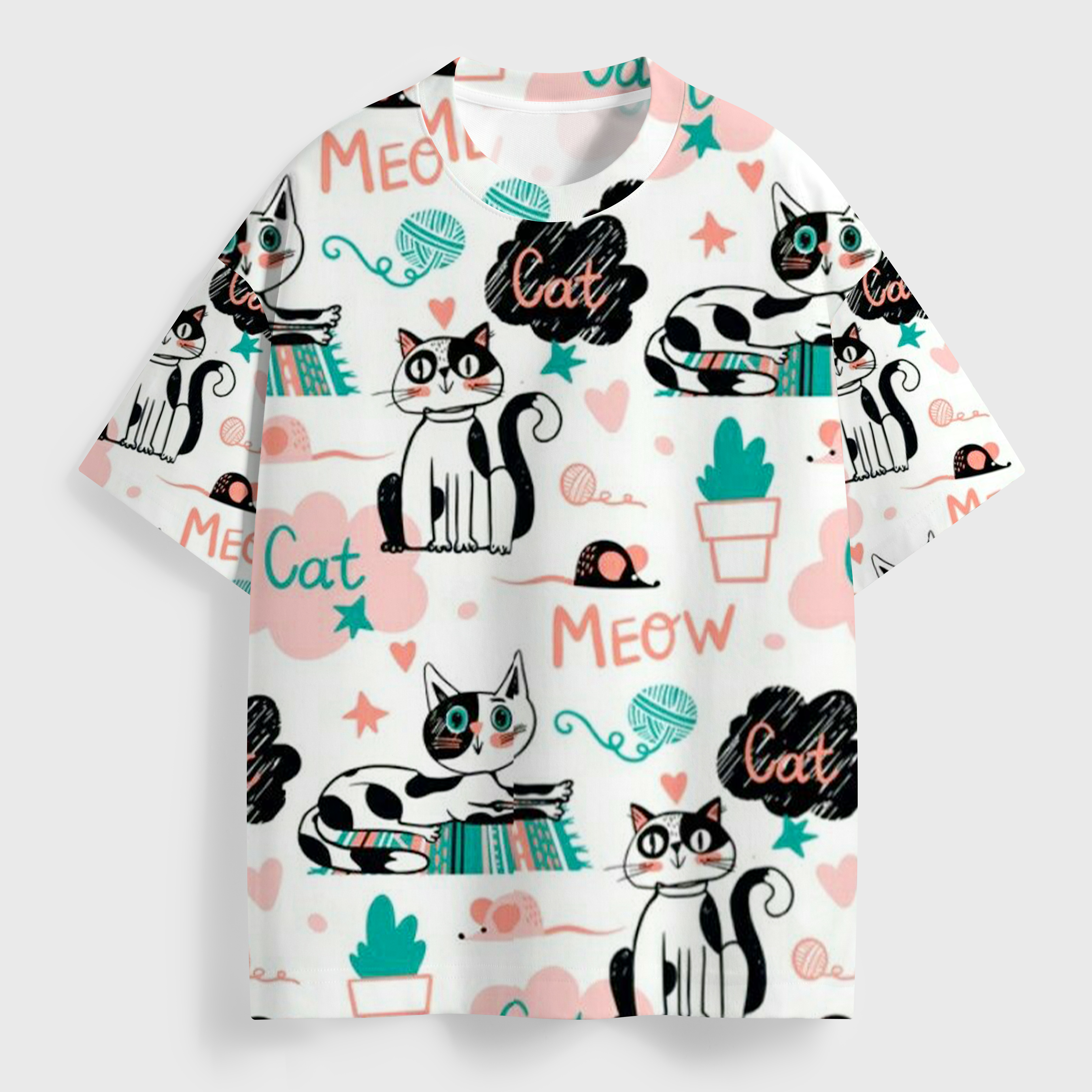 Vintage Meow All Over Print T-Shirt