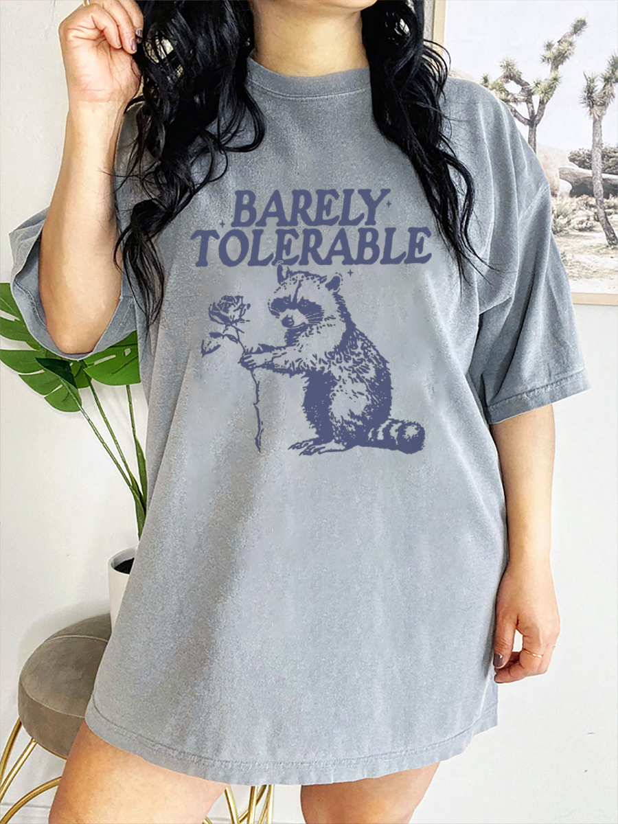 Vintage Raccoon Barely Tolerable Book T-Shirt