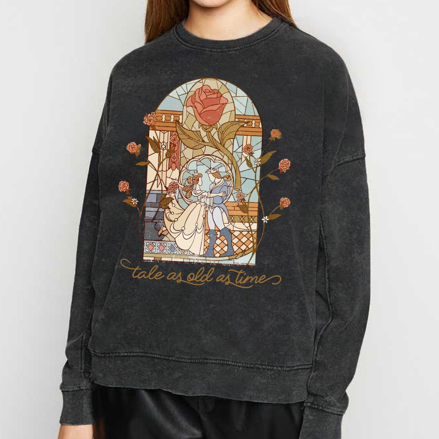 Vintage  A Tale As Old As Time Washed Sweatshirt