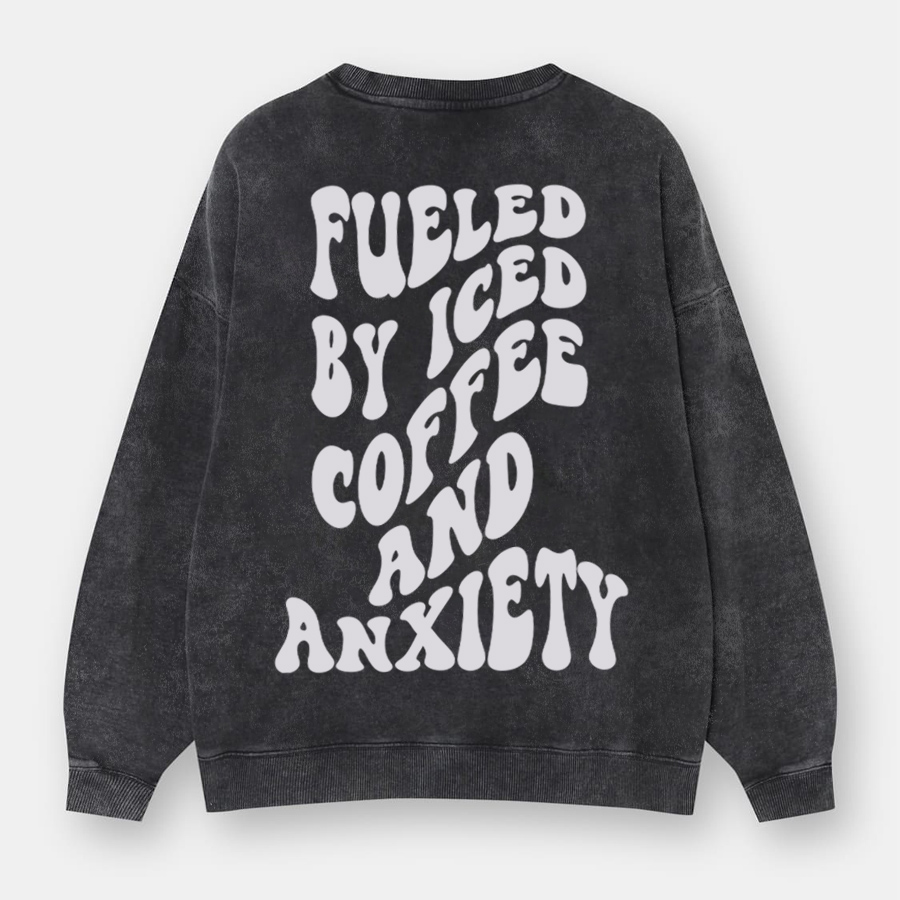 Vintage Coffee And Anxiety Washed Sweatshirt