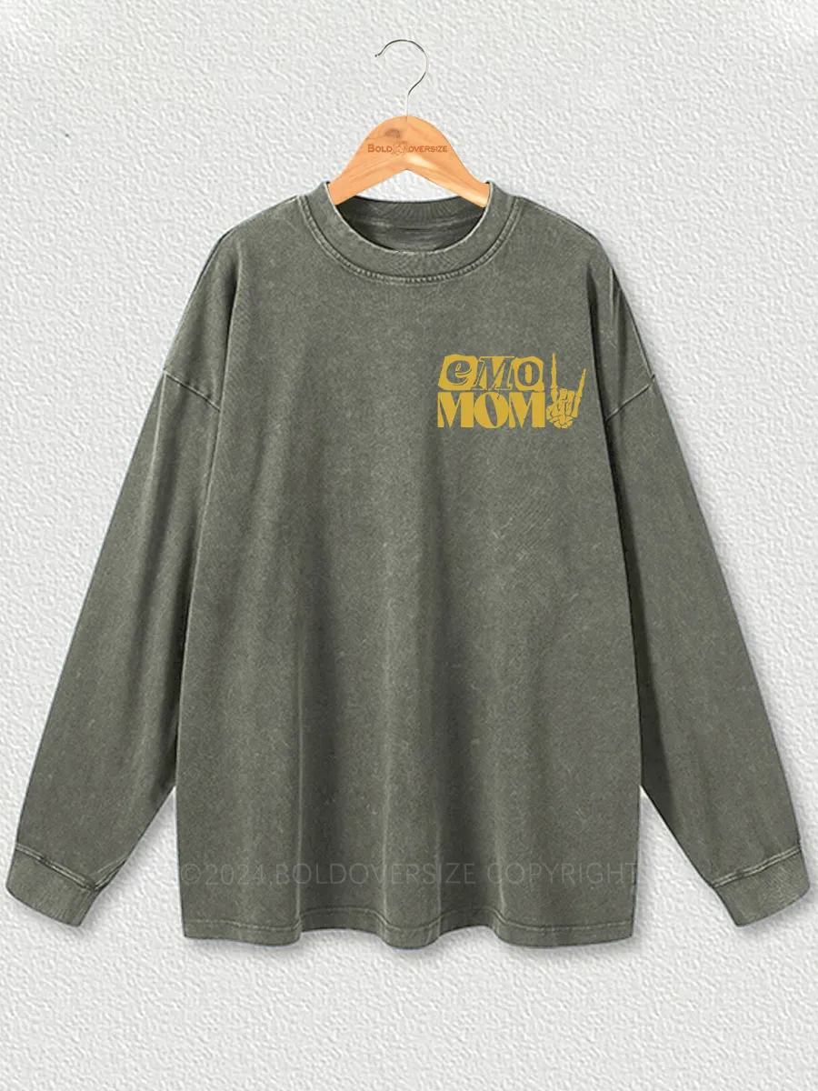 Vintage Emo Moms Club Washed Long Sleeve Shirt