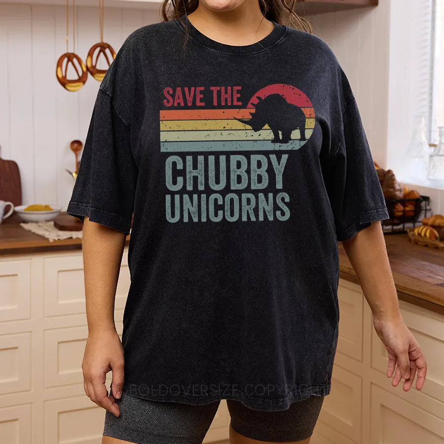 Vintaget Chubby Unicorn Washed T-Shirt