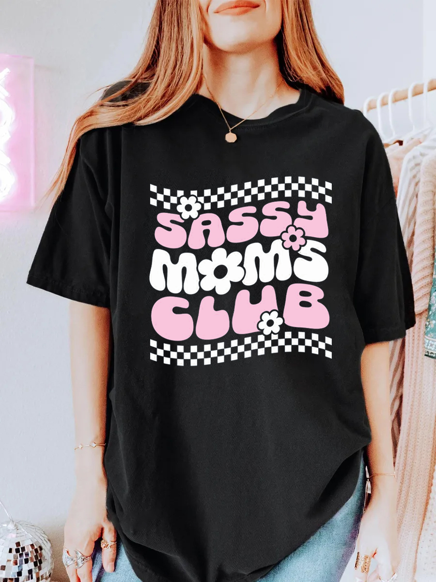 Vintage Sassy Moms Club Oversize Graphic Tee