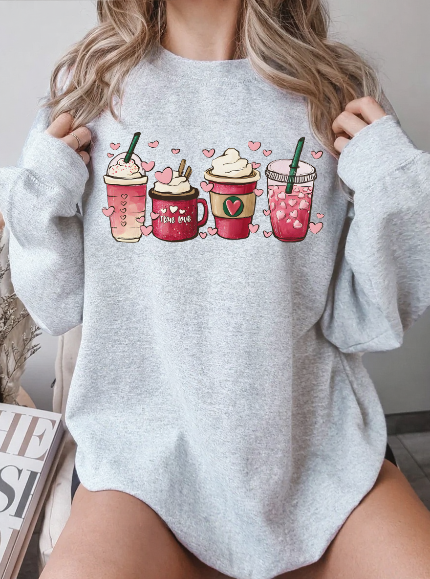 Vintage Valentine Coffee Graphic Sweatshirt