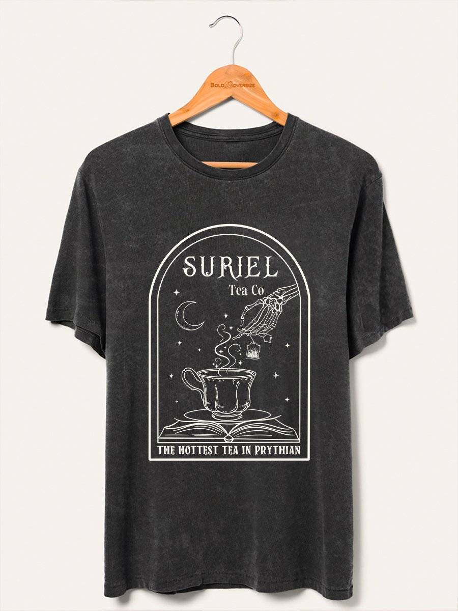 Vintage Suriel Tea Co Book Washed T-Shirt