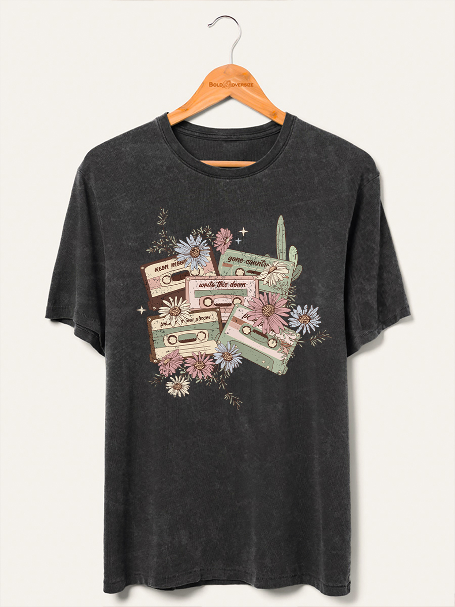 Vintage Cassette Tapes Washed T-Shirt