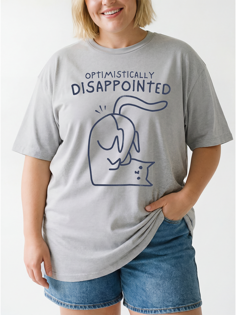 Vintage Optimistically Disappointed Oversize Graphic Tee