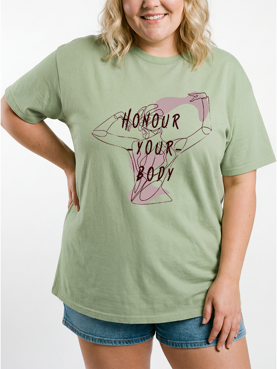 Vintage Honour Your Body Oversize Graphic Tee