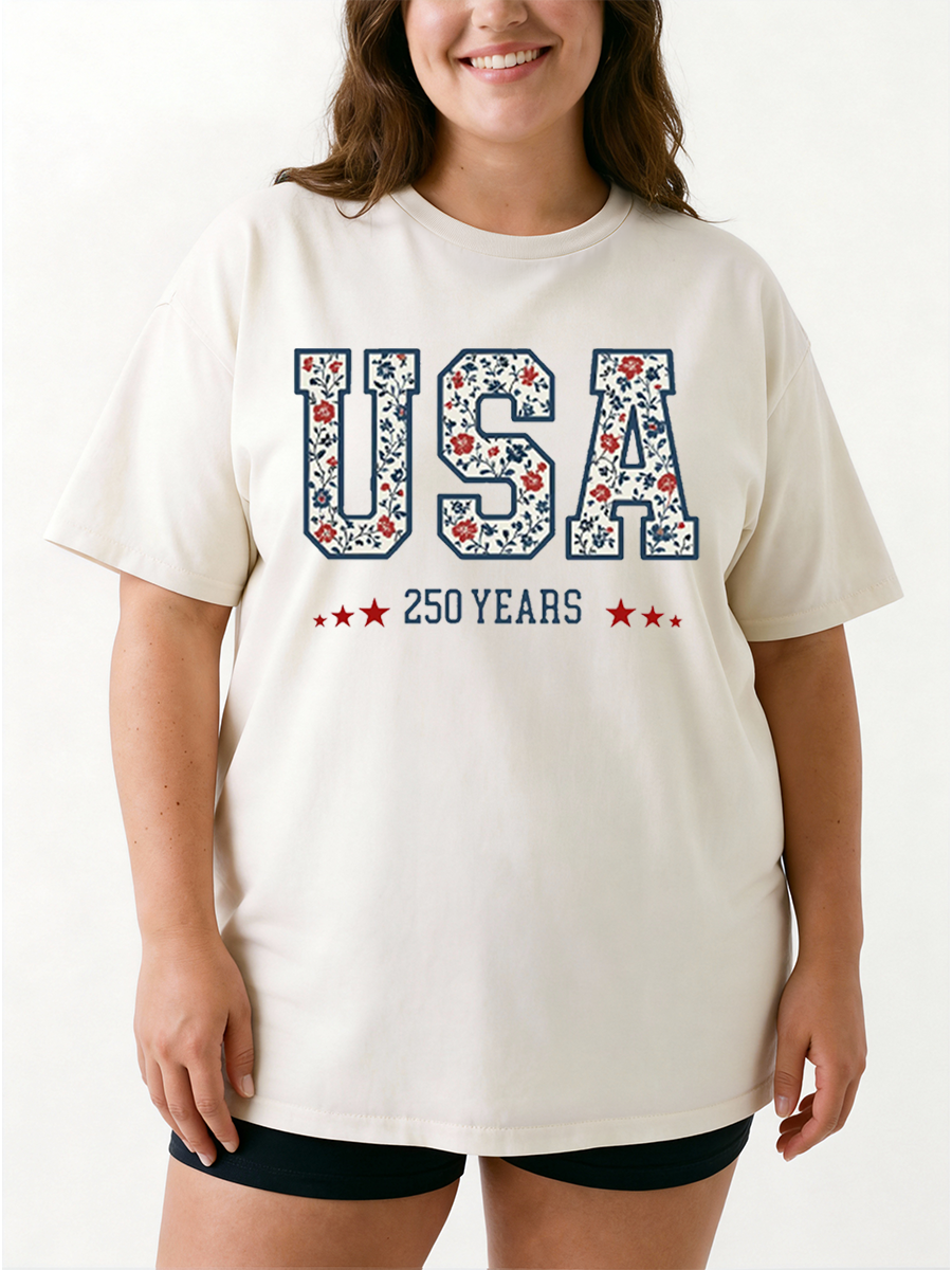 Vintage Usa 250 Years Oversize Graphic Tee