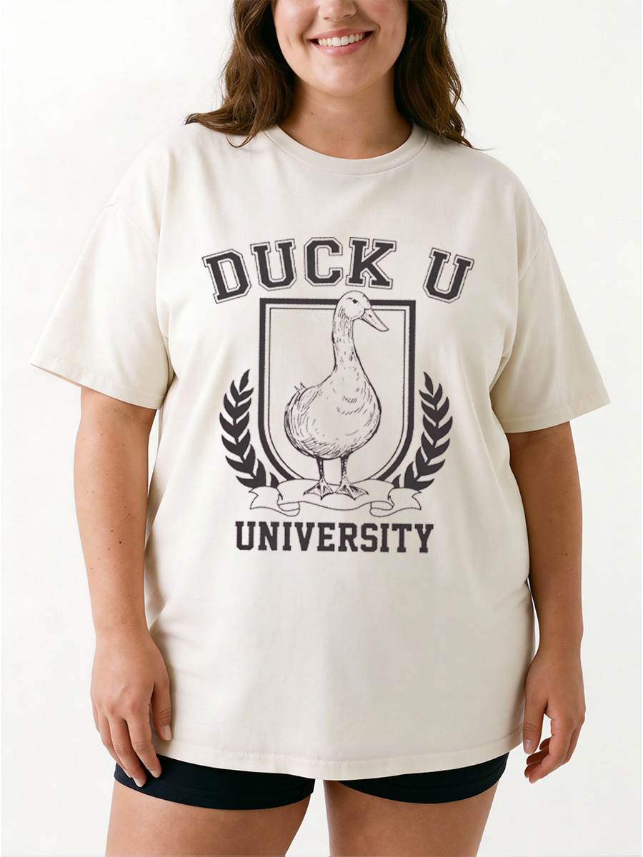 Vintage Duck U University Duck Oversize Graphic Tee