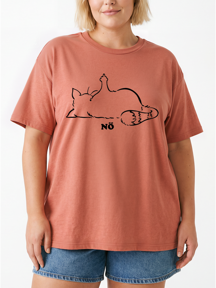 Vintage No Cat Oversize Graphic Tee