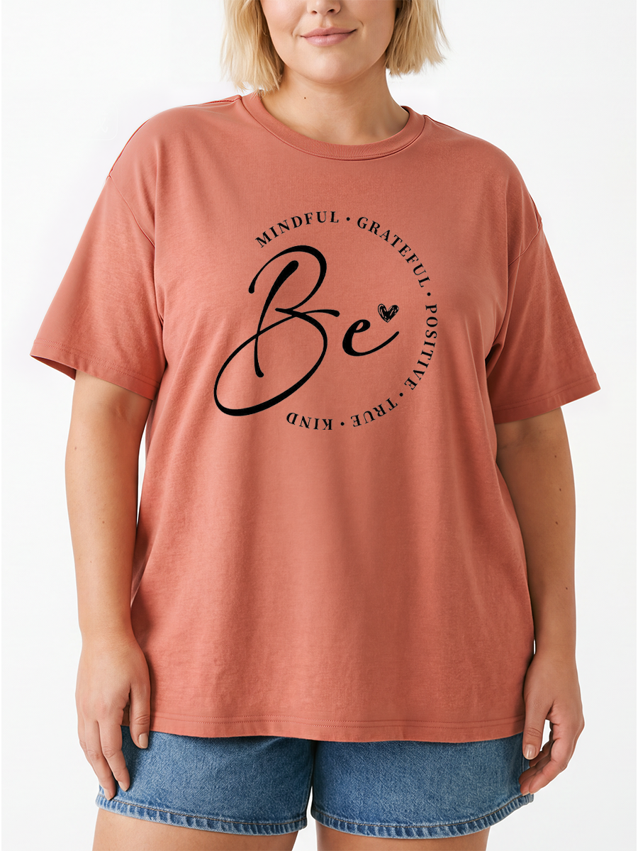 Vintage Be Mindful Grateful Positive True Kind Oversize Graphic Tee