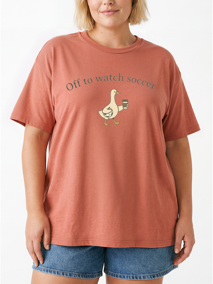 Vintage Funny Soccer Mom Goose Oversize Graphic Tee