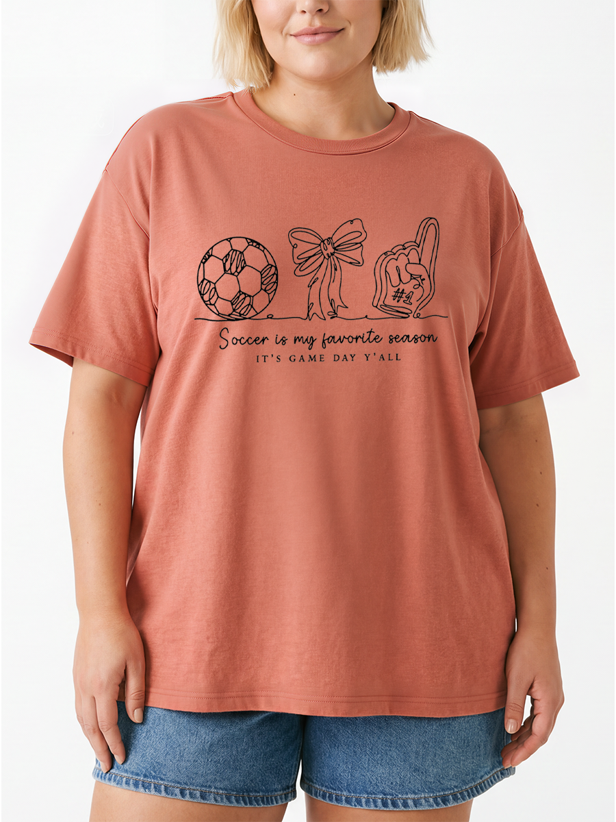 Vintage Soccer Is My Favorite Season Oversize Graphic Tee