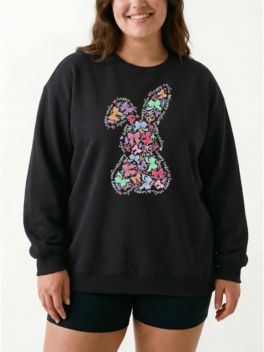 Vintage Coquette Bunny Easter Graphic Sweatshirt