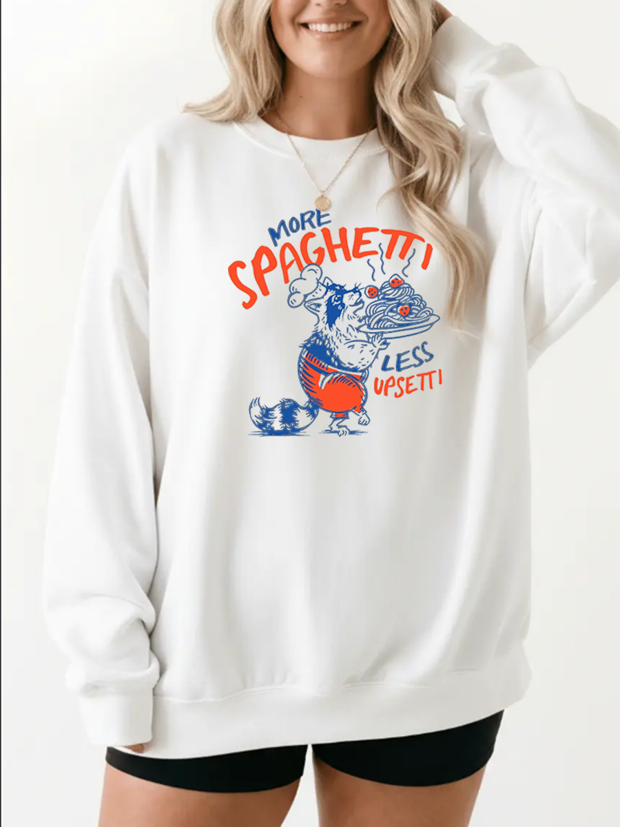 Vintage More Spaghetti Less Upsetti Graphic Sweatshirt