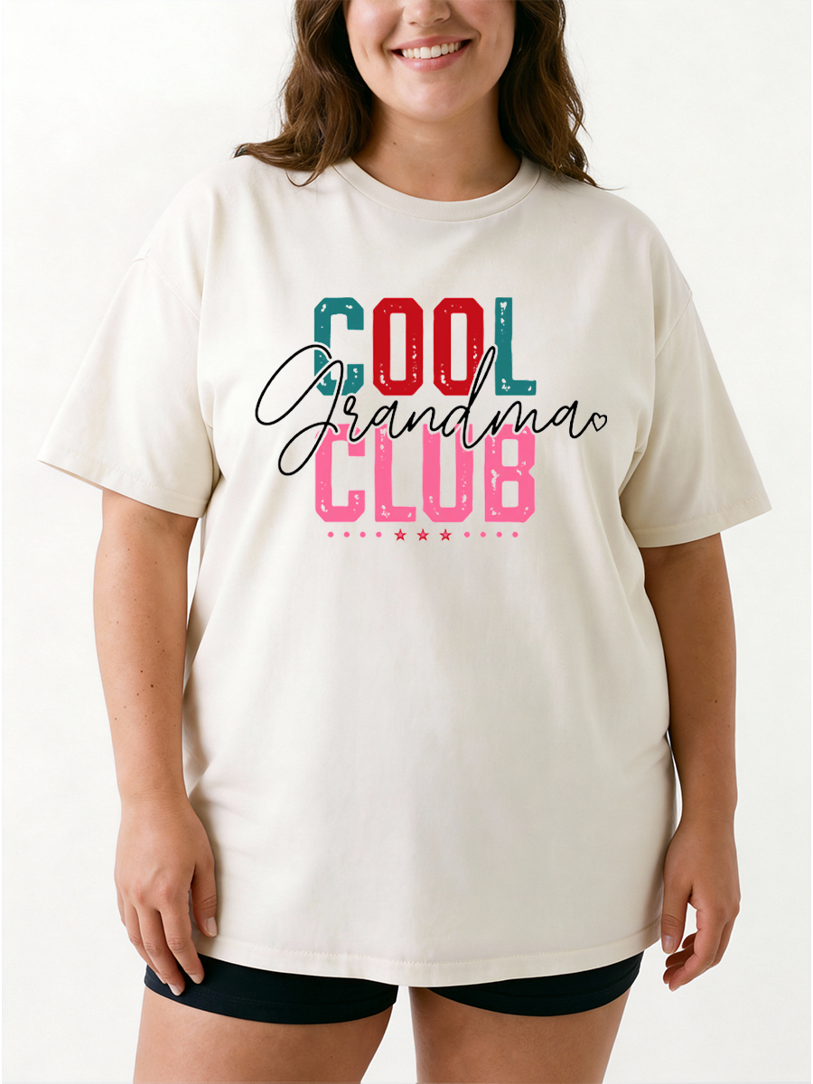 Vintage Cool Grandma Club Oversize Graphic Tee