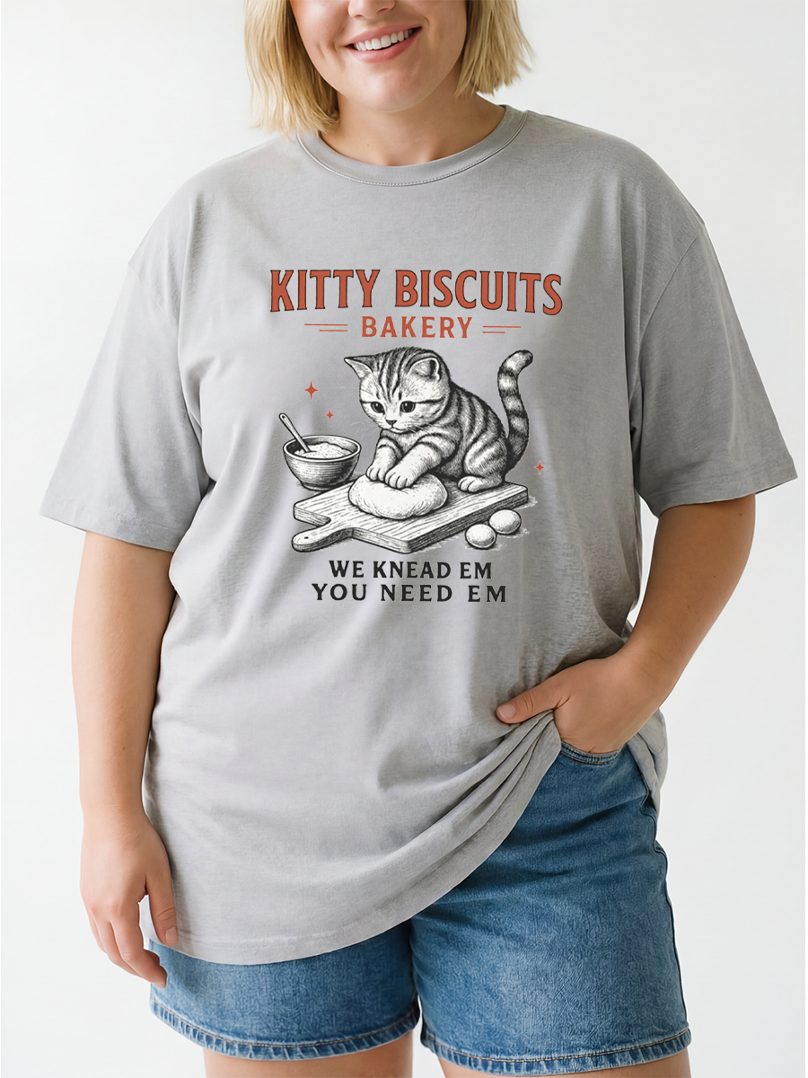 Vintage Funny Cat Oversize Graphic Tee