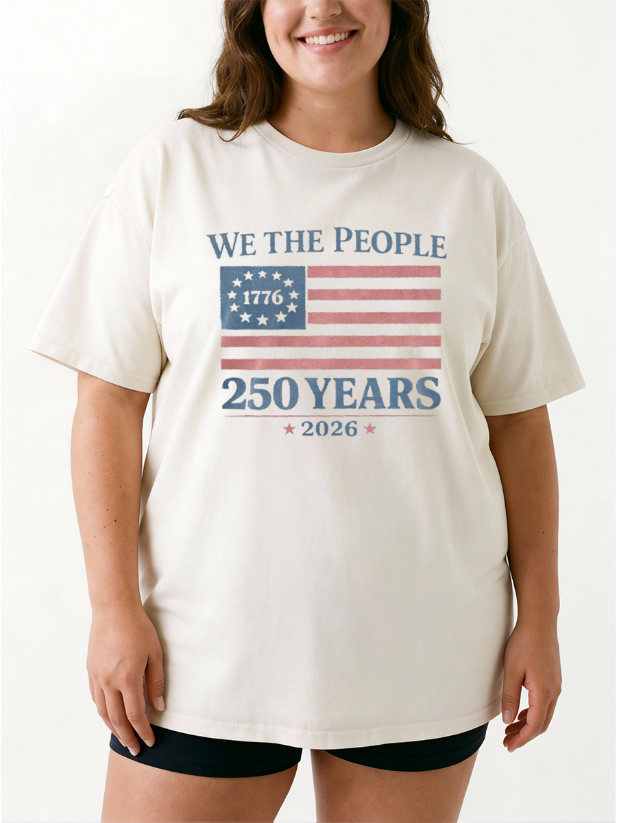Vintage  We The People Usa 250Th Anniversary Oversize Graphic Tee
