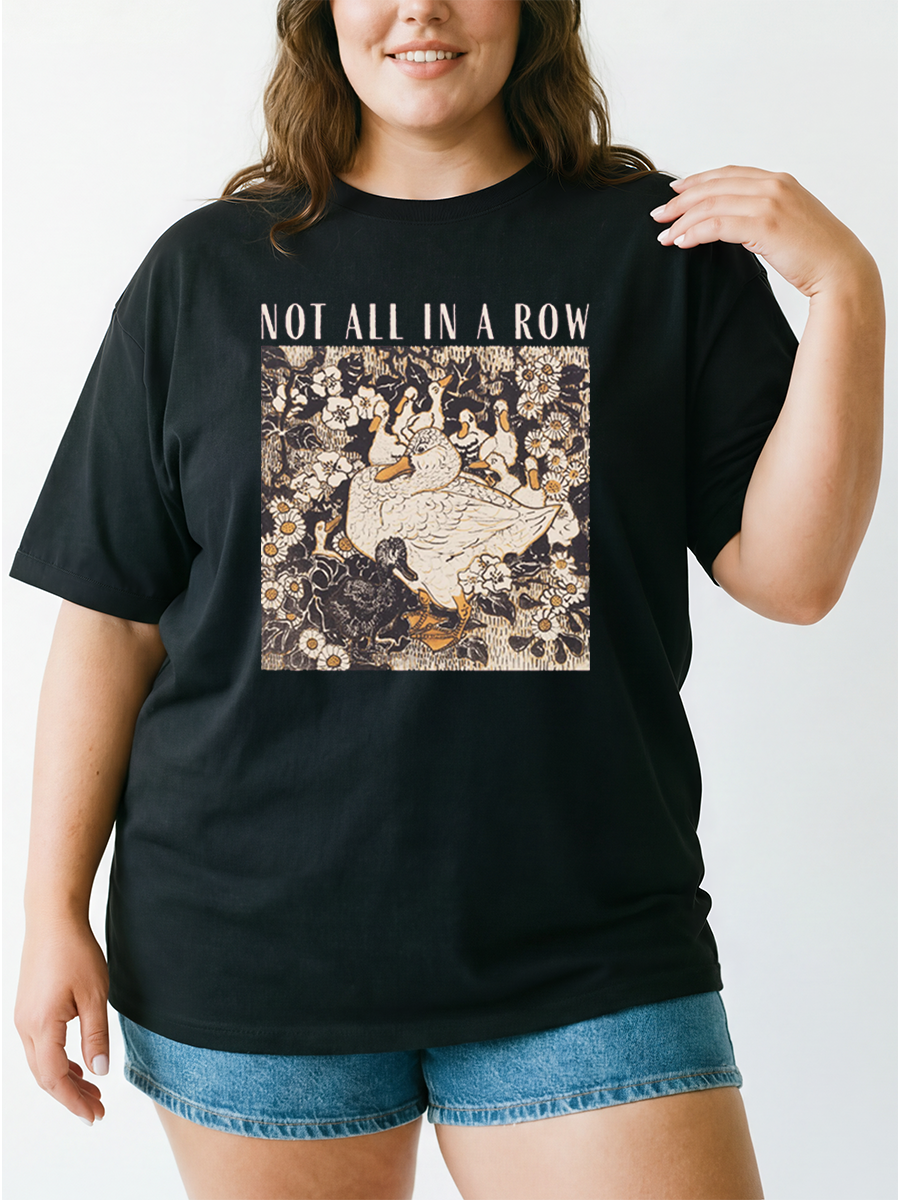 Vintage Not In A Row Homesteading Mama Duck Oversize Graphic Tee