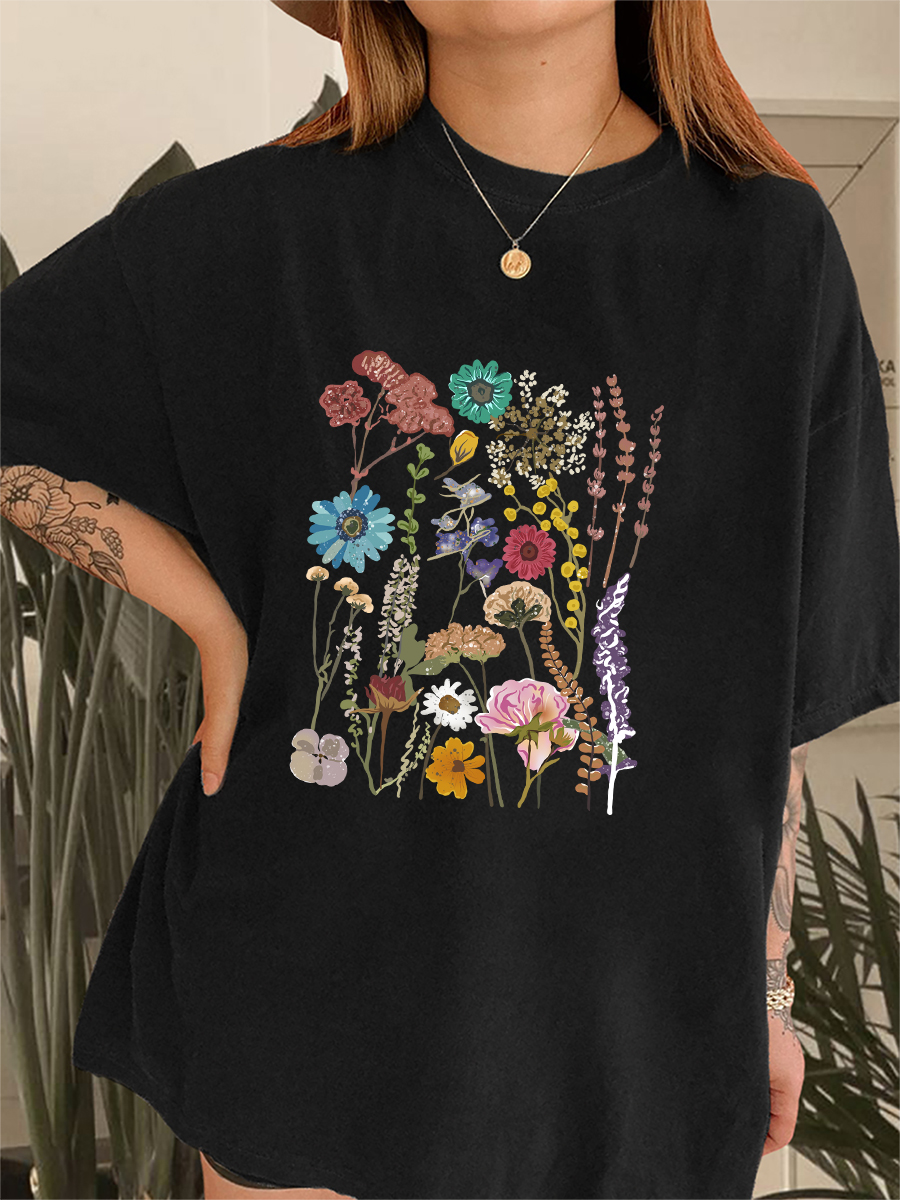 Vintage Pressed Flowers T-Shirt