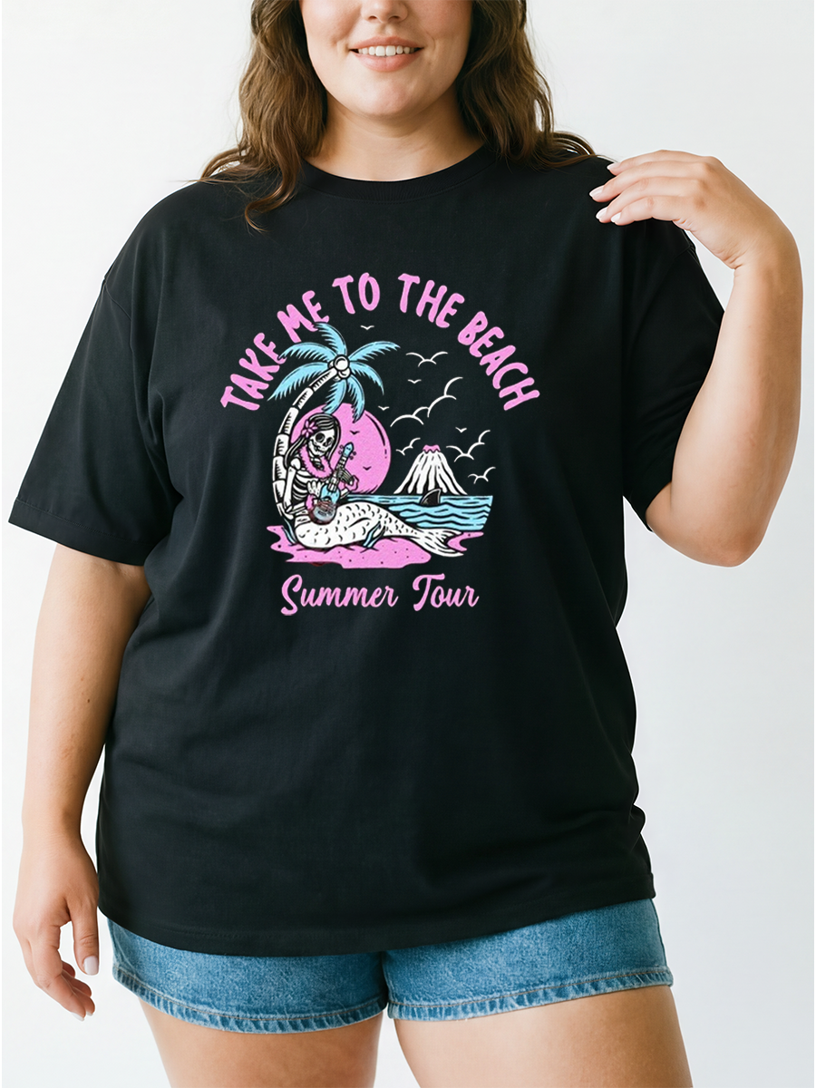 Vintage Take Me To The Beach Oversize Graphic Tee