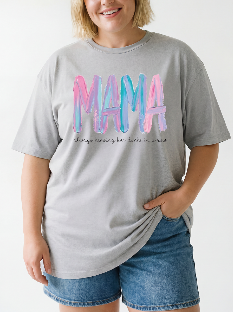 Vintage Mama Always Keepping Her Ducks In A  Row Oversize Graphic Tee