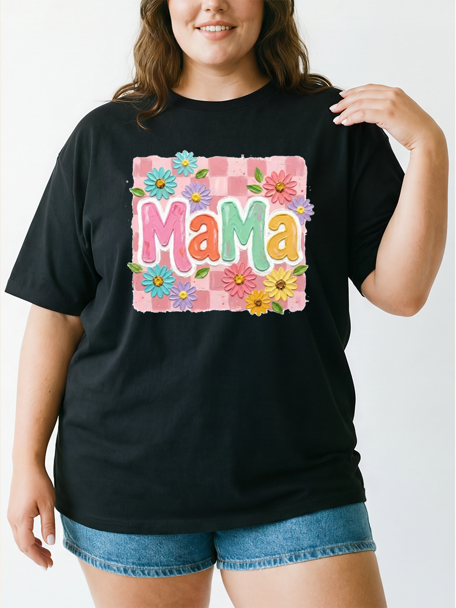 Vintage Colorful Aesthetic Mom Oversize Graphic Tee