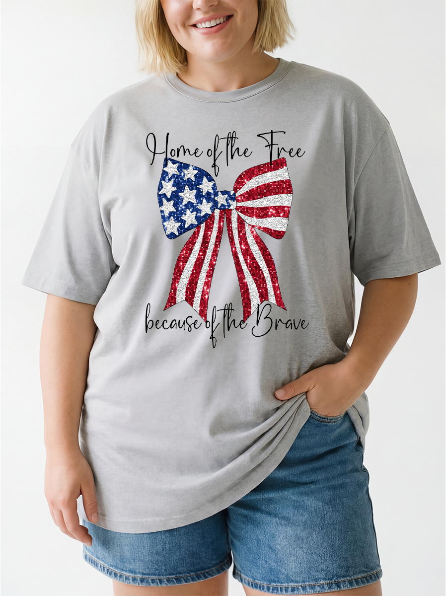 Vintage Home Of The Free Because Of The Brave Oversize Graphic Tee