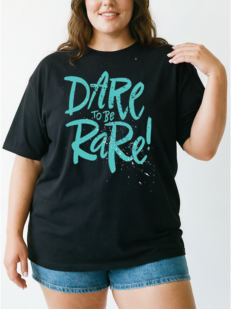 Vintage Dare To Be Rare Oversize Graphic Tee