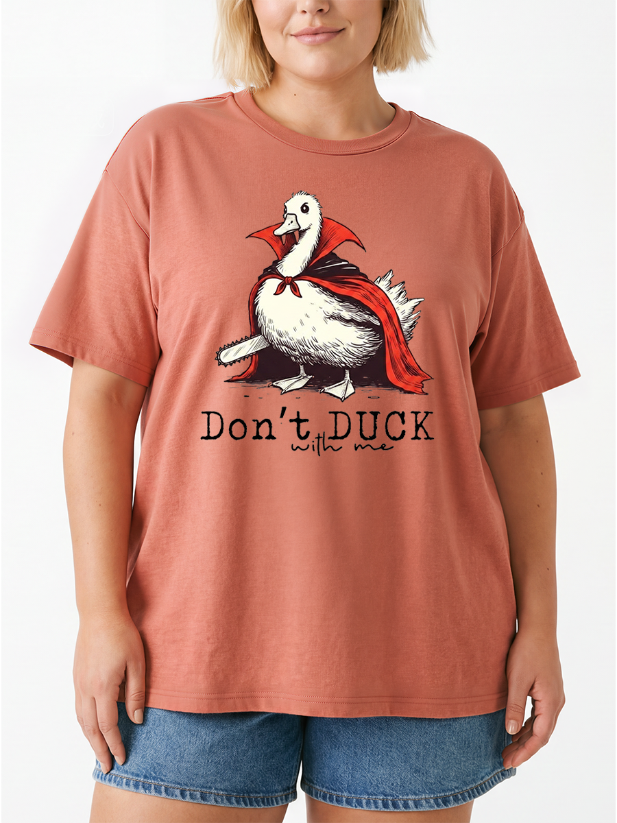 Vintage Don'T Duck With Me Oversize Graphic Tee