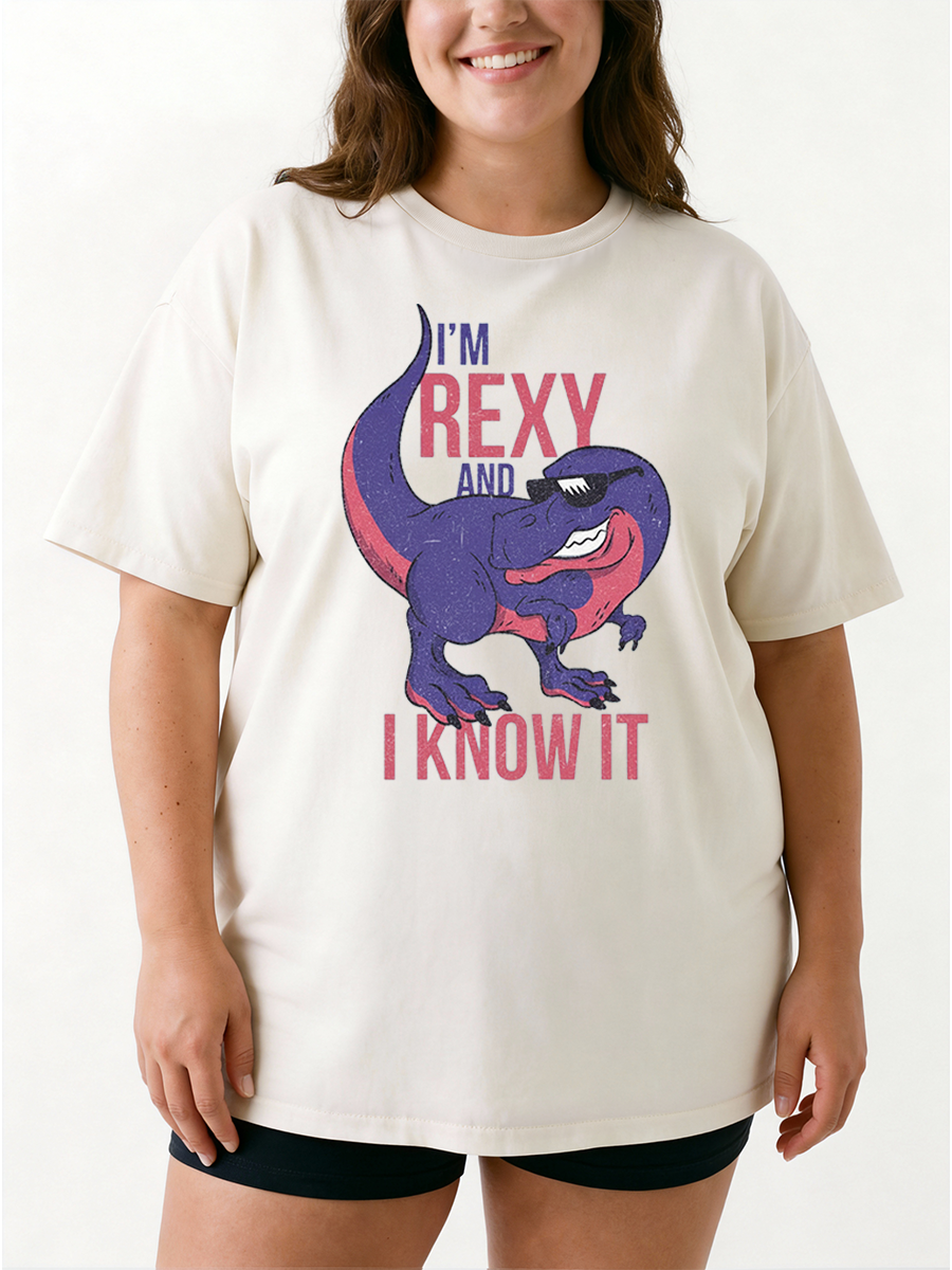 Vintage I’M Rexy And I Know It Oversize Graphic Tee