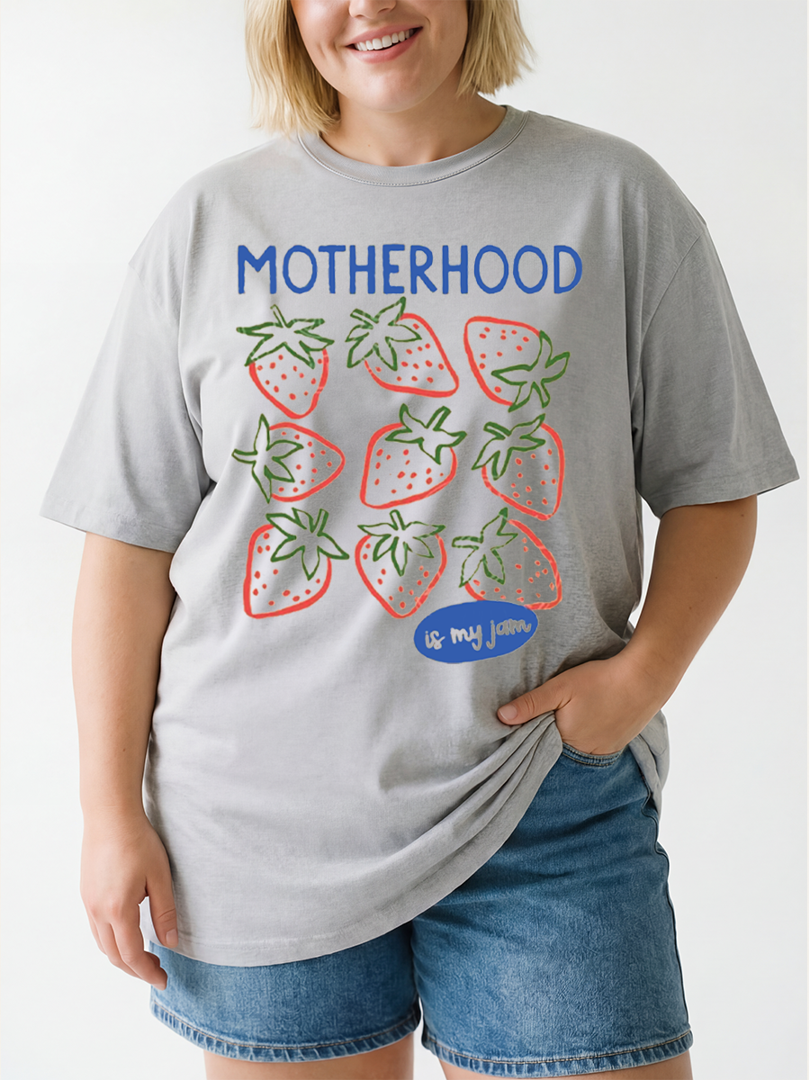 Vintage Motherhood Is My Jam Oversize Graphic Tee