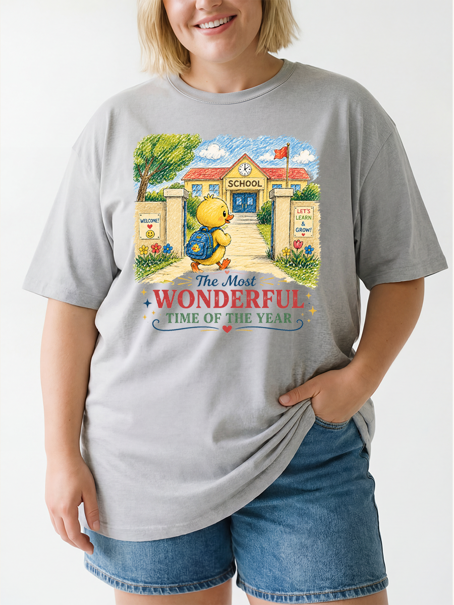 Vintage The Most Wonderful Time Of The Year Oversize Graphic Tee
