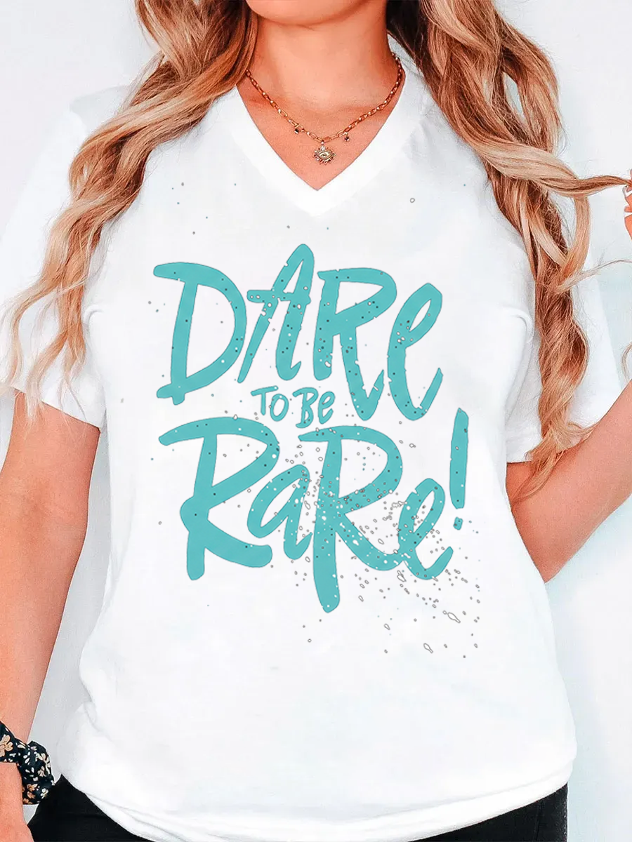 Vintage Dare To Be Rare V-Neck Tee