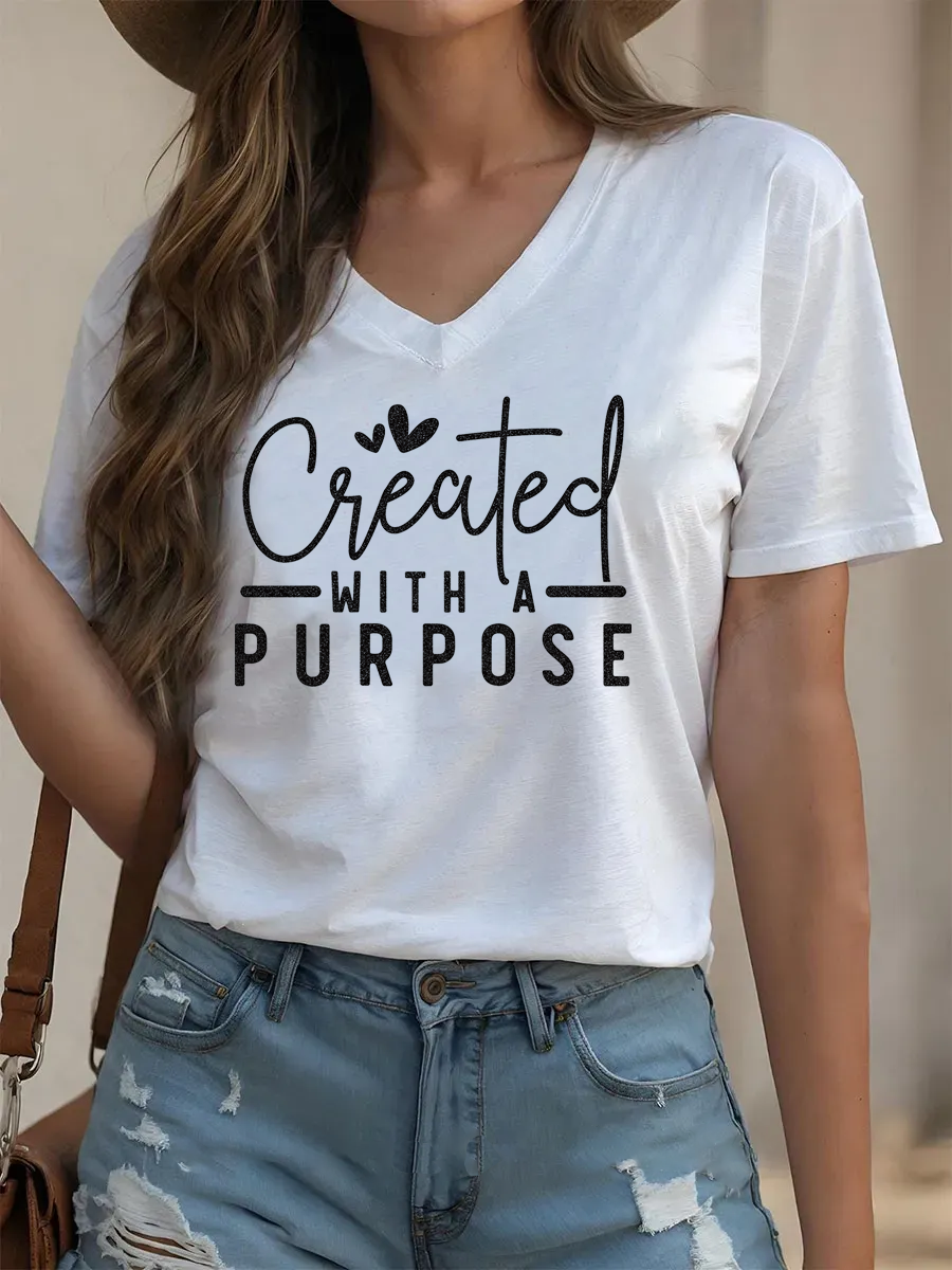 Vintage Created With A Purpose V-Neck Tee