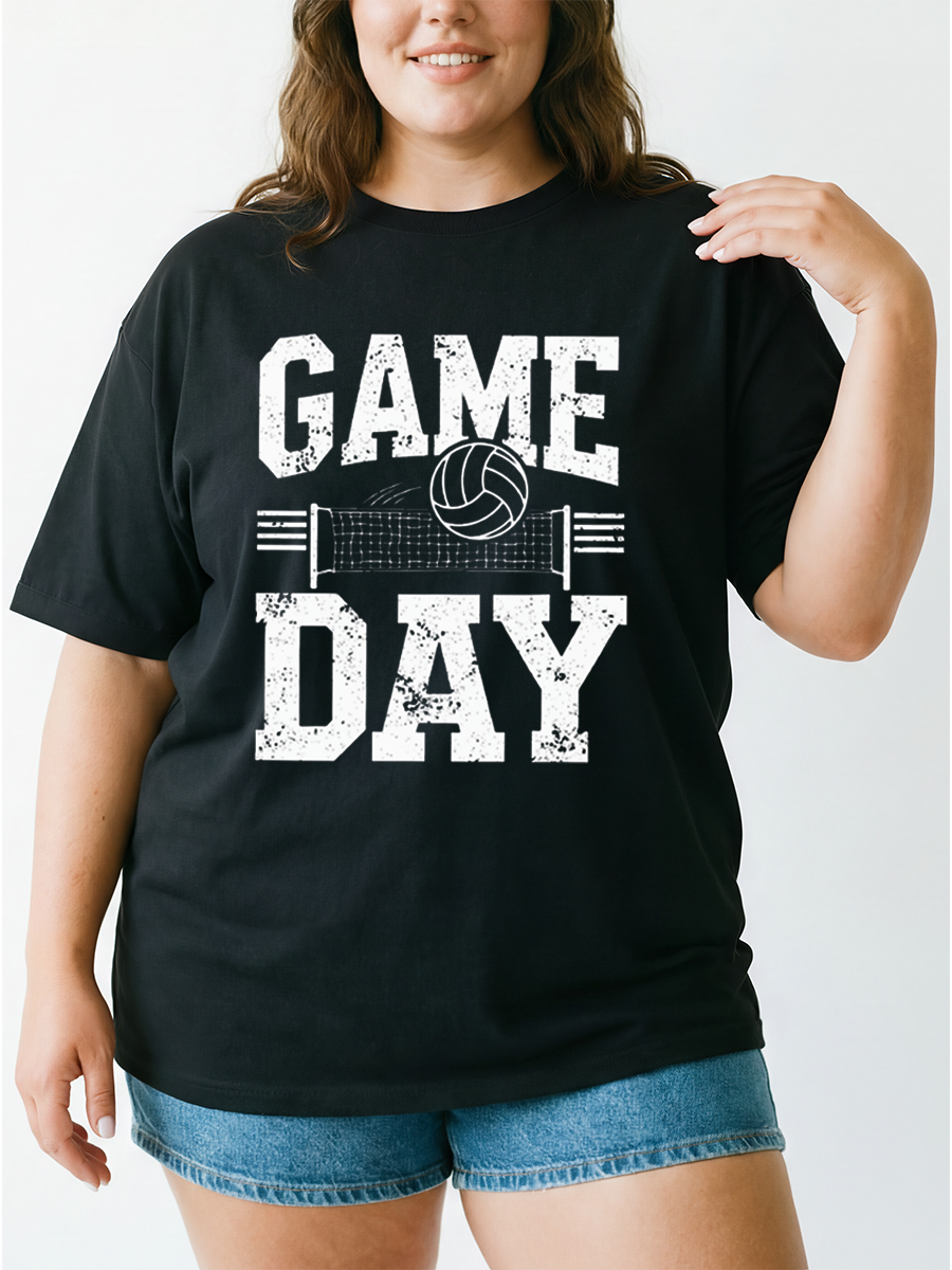 Vintage Volleyball Mama Oversize Graphic Tee