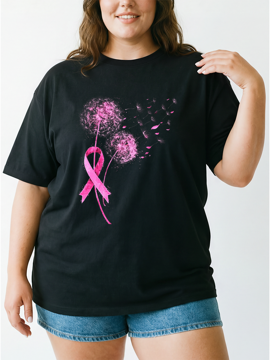 Vintage Never Give Up Dandelion Oversize Graphic Tee