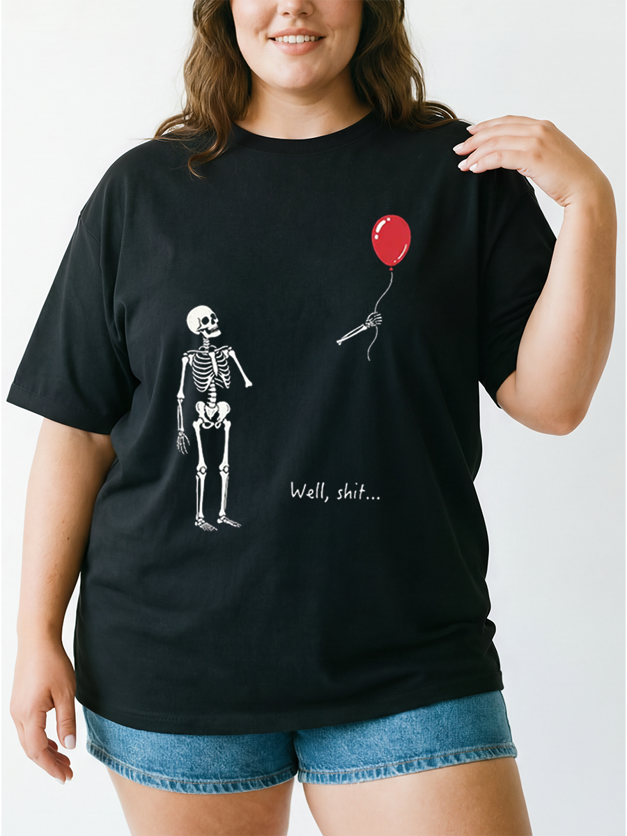 Vintage Skeleton Lost Balloon Oversize Graphic Tee