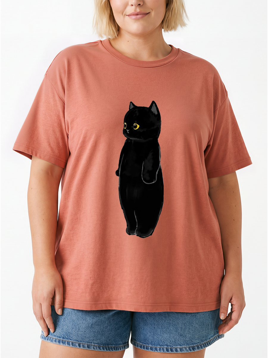 Vintage Cute Cat Baby Oversize Graphic Tee