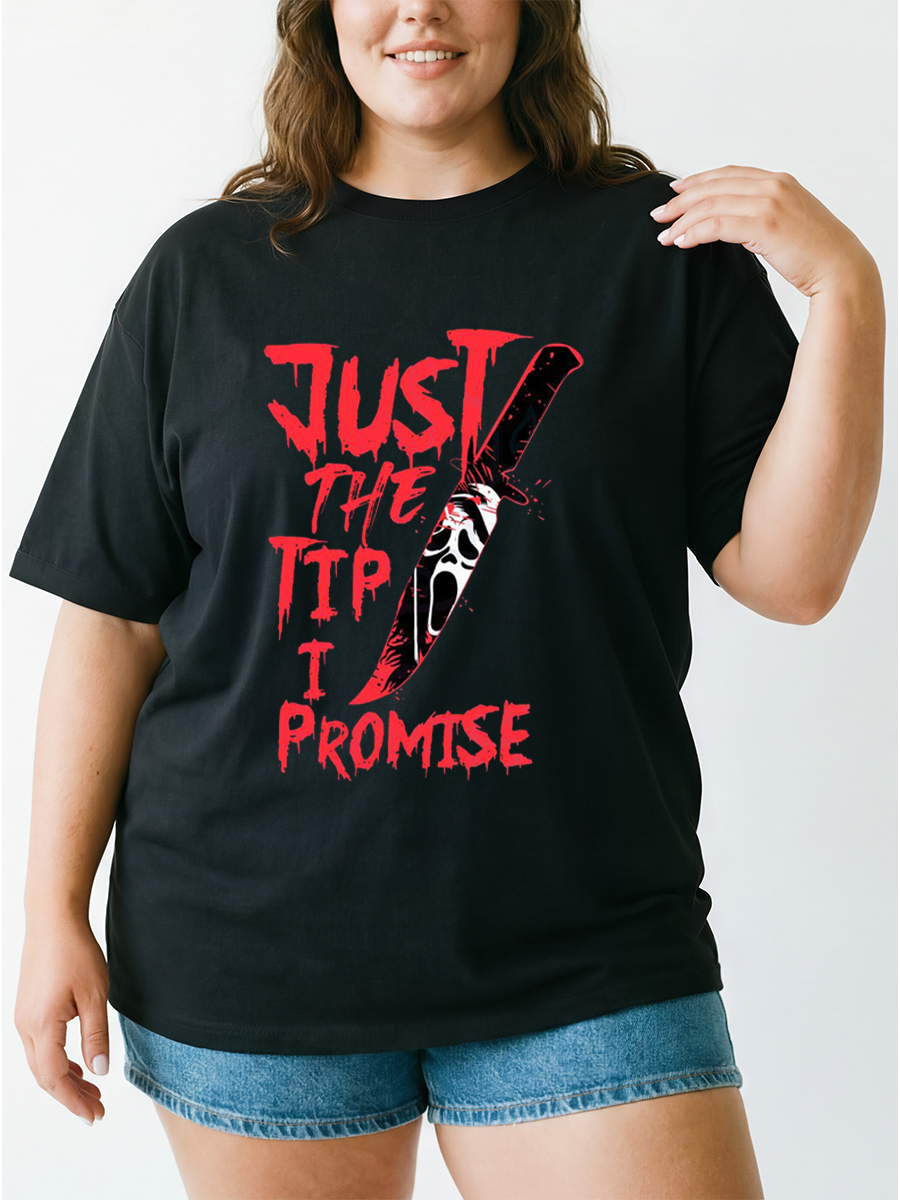 Vintage Just The Tip I Promise Oversize Graphic Tee