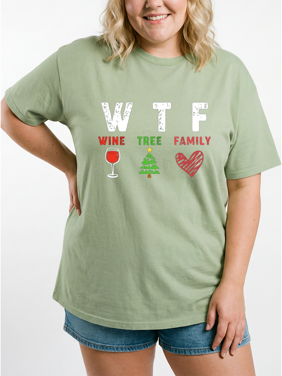 Vintage Wine Tree Family Oversize Graphic Tee