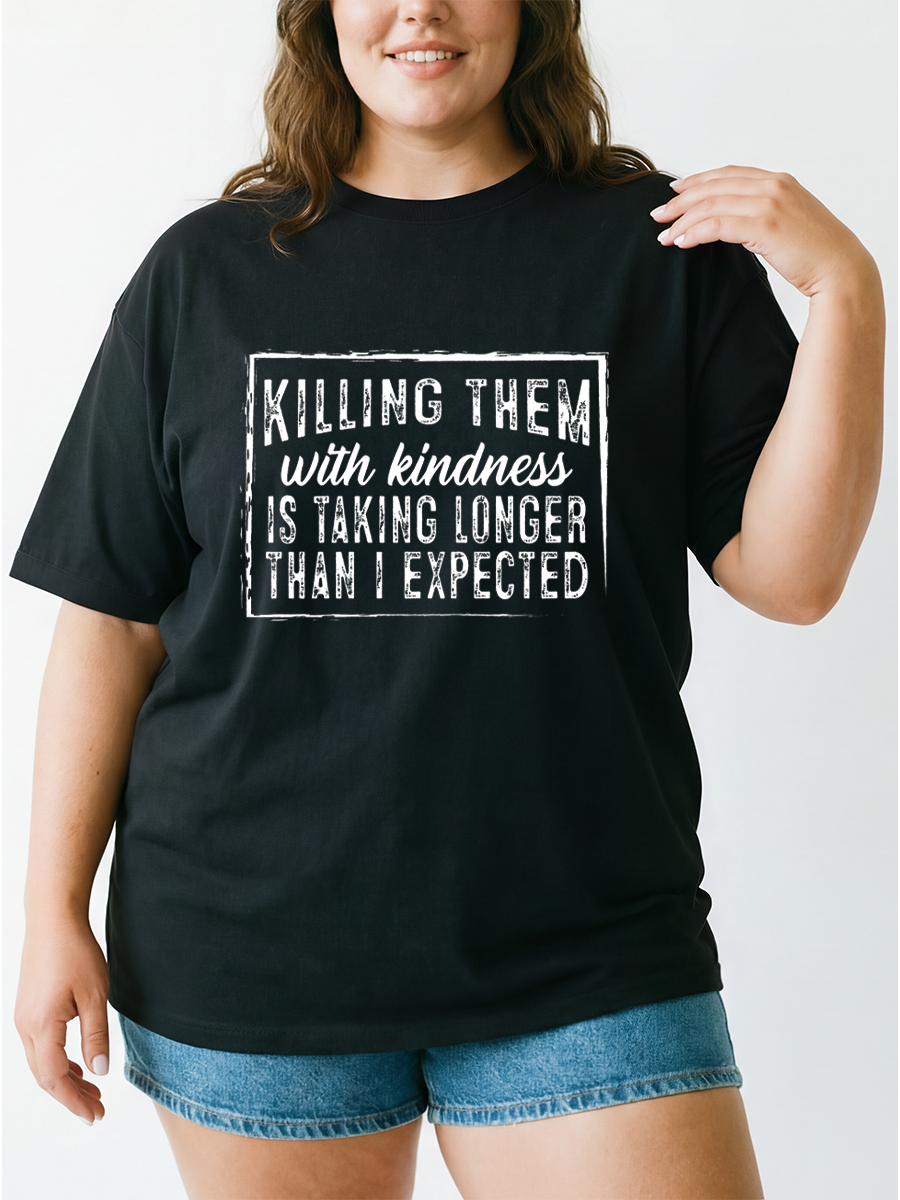 Vintage Killing Them With Kindness Oversize Graphic Tee